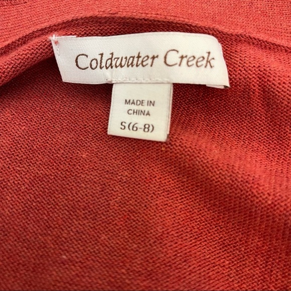 Coldwater Creek Women’s Orange Button Sweater S - Picture 5 of 6